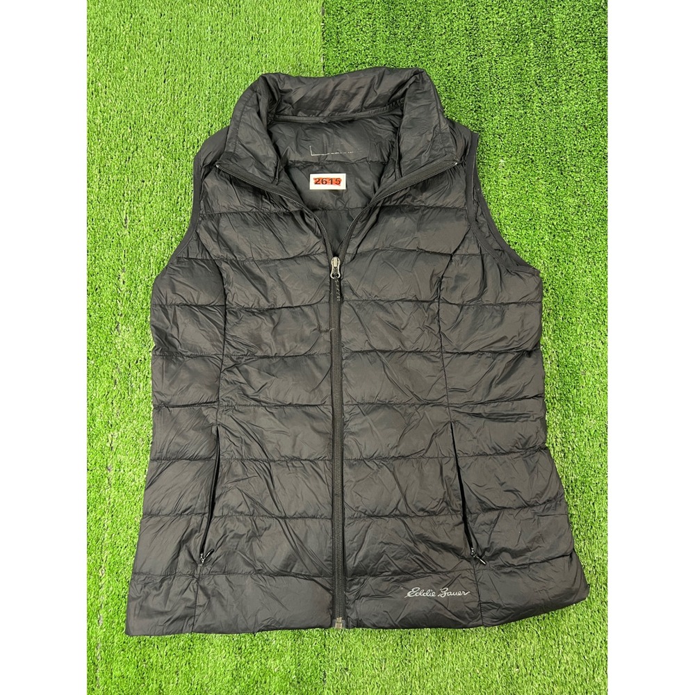 Eddie Bauer EB650 Womens Black Down Puffer Vest Full Zip L20FN511 Size M